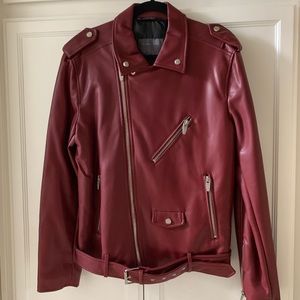 Zara Men L Faux Leather Jacket